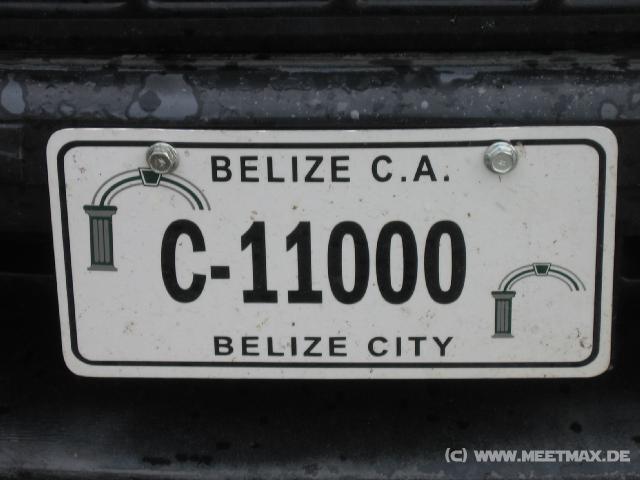 805 Belize Nummernschild